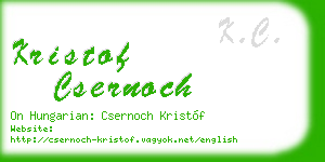 kristof csernoch business card